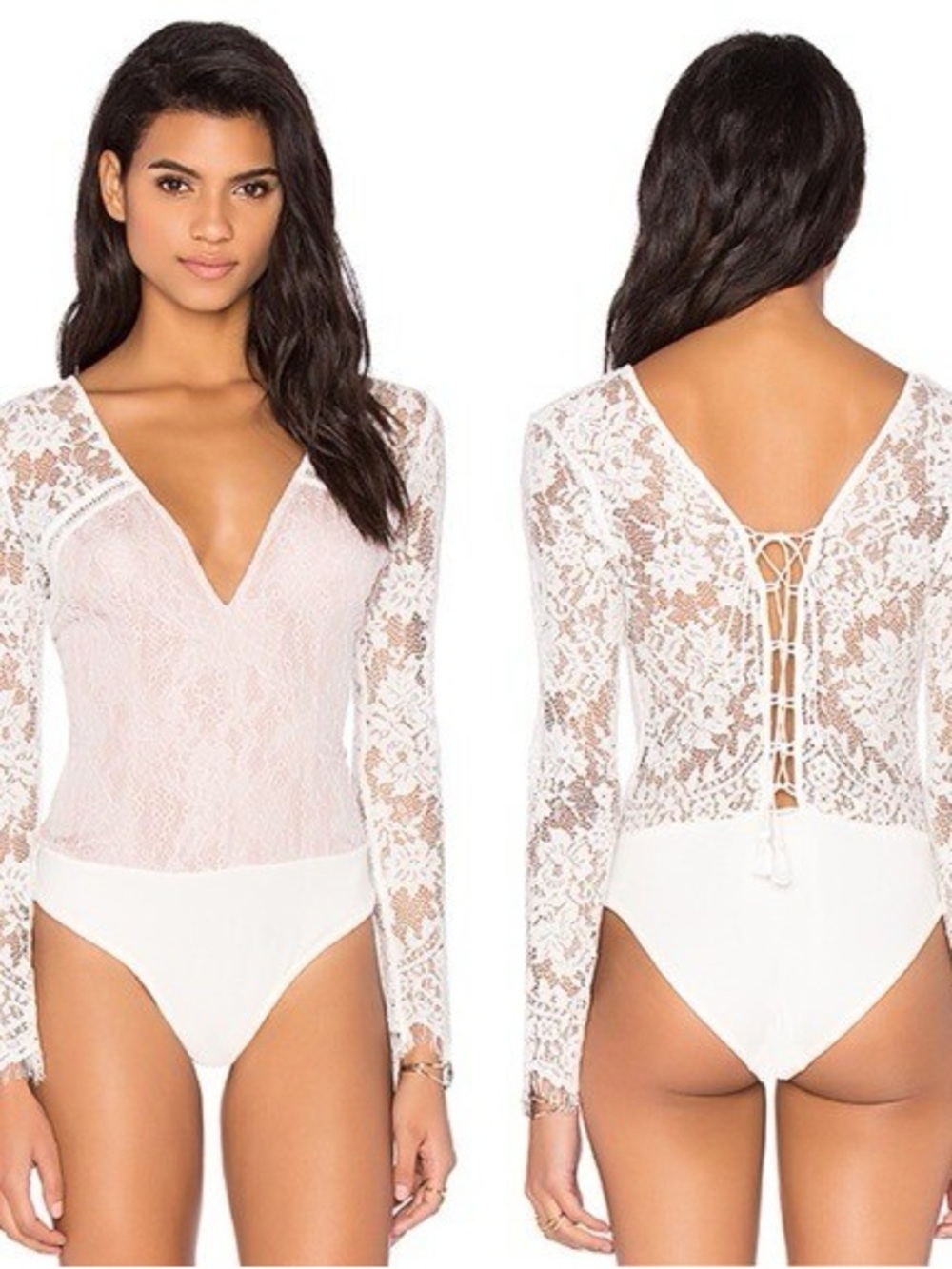Jetset Diaries Caribbean Long Sleeve Bodysuit in Ivory